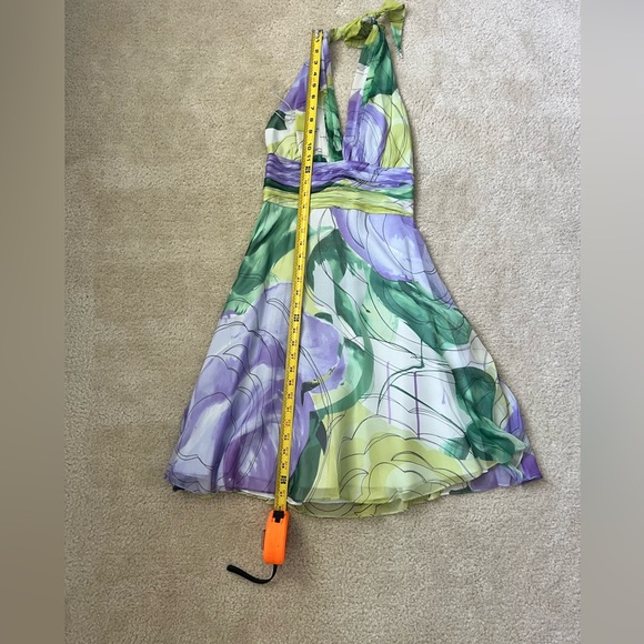 Donna Morgan Silk Chiffon Halter Knee Length Dress, 2P - Picture 3 of 8